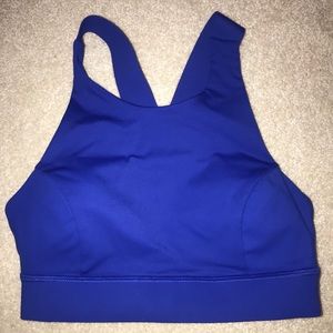 Blue racerback high neck Lululemon Sports Bra